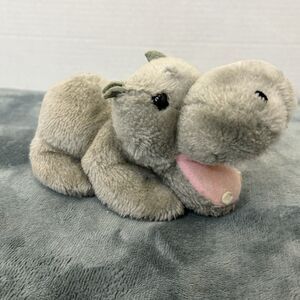 Dakin Hippopotamus Plush Vintage Bean Bags Nutshell 7" Gray Baby Hippo 1978
